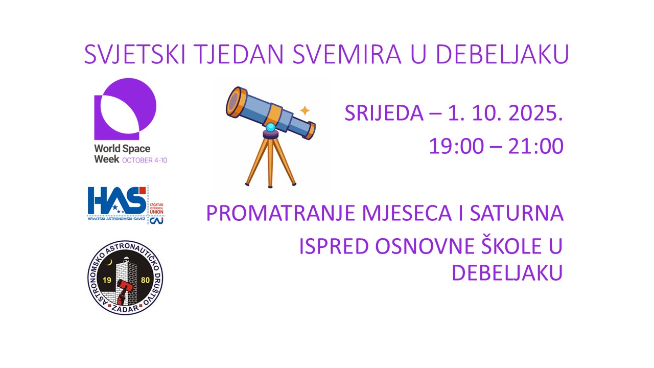 2025 SVJETSKI TJEDAN SVEMIRA U DEBELJAKU
