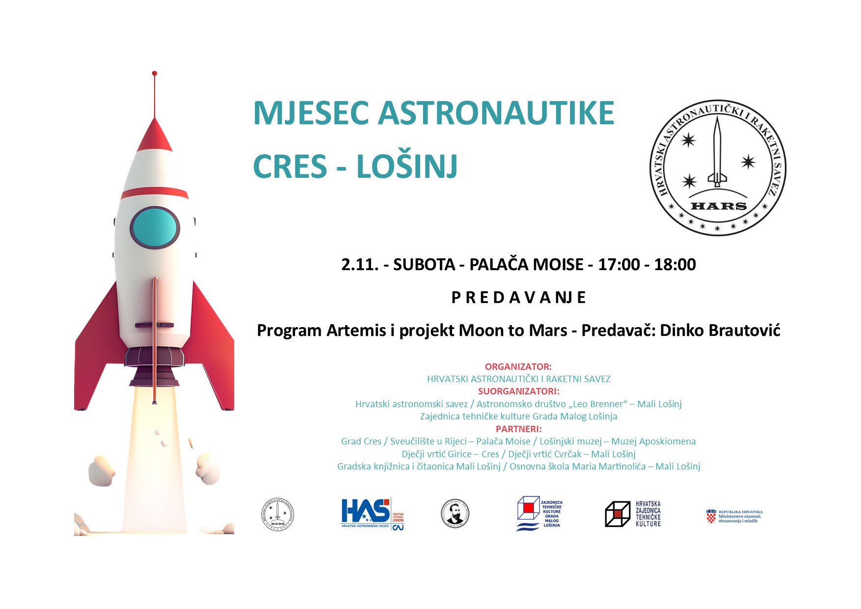 Predavanje u Cresu - Program Artemis i projekt Moon to Mars 